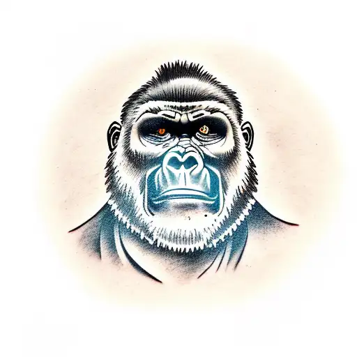 A Gorilla Barber Holding A Skull In Its Hand