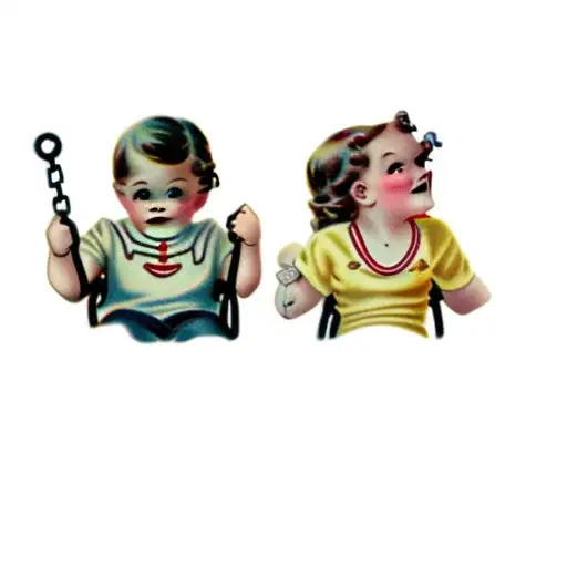 Two Children On A Swing