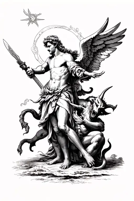 Michael The Archangel Slaying The Devil