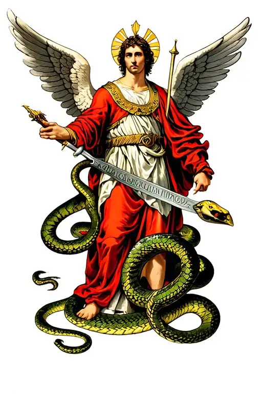 Michael The Archangel Slaying A Snake