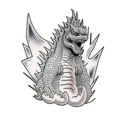 American Traditional Style Godzilla