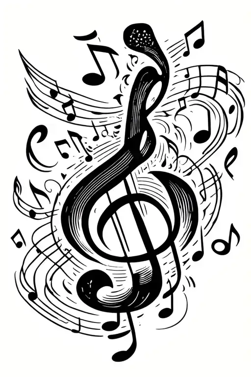 Small Music Notes Floating