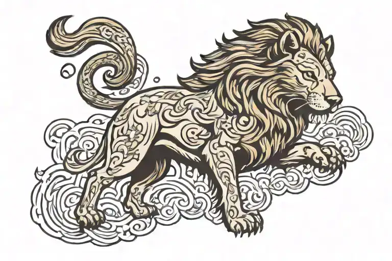 Lion Cloud Wolf
