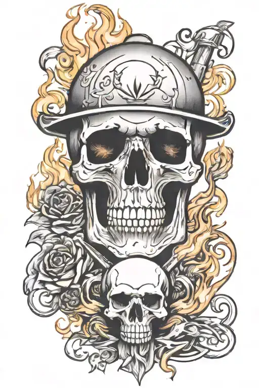 Skull And Fire Coming