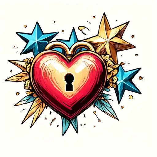 Star And Heart Shaped Lock