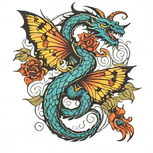 Dragon Labrice Butterfly Surrounded