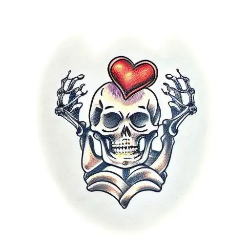 Skeleton Hands With Floating Human Heart