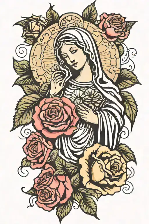 Rose And Virgin Mary Cyber Hack
