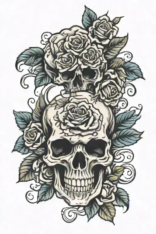 Skull Roses Evil