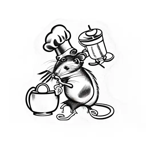 Rat Wearing A Chef Cap And Holding A Whisk