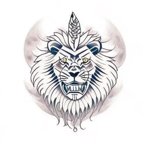 Traditional Lion Biting Snake Head