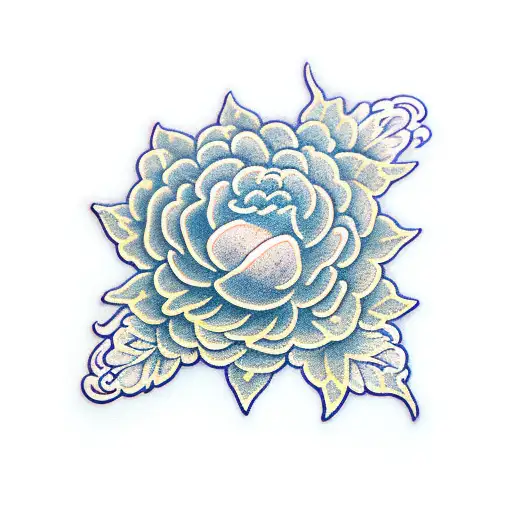 Marigold Flower And Cosmo Flower With Wanning Crest Moon