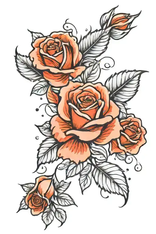 Giant Rose With Rose Petals Falling