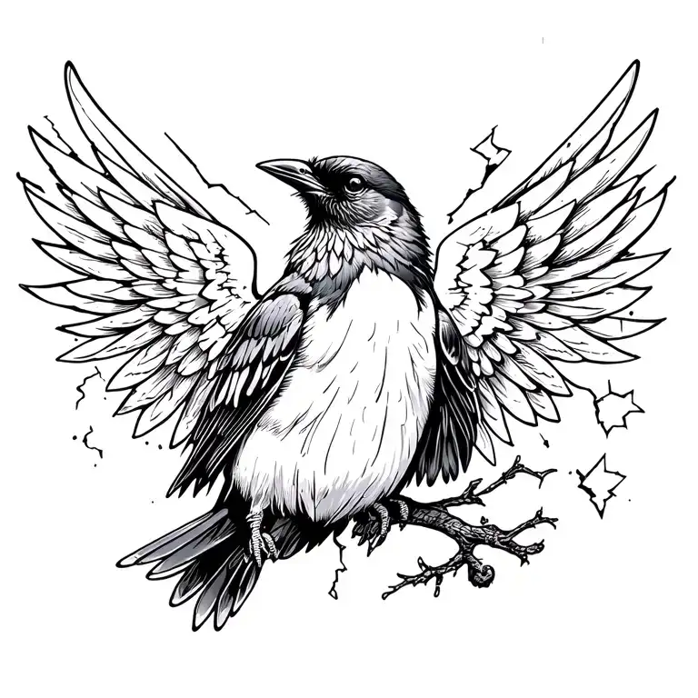 Black Bird With Broken Wing