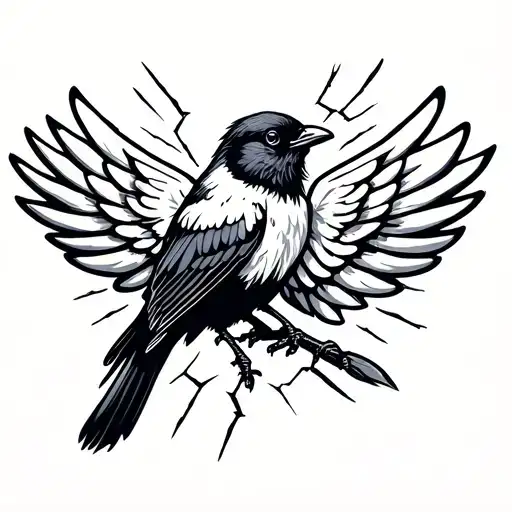 Black Bird With Broken Wing