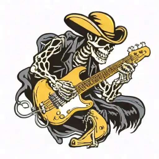 Punk Skeleton Playing Fender Bass Guitar