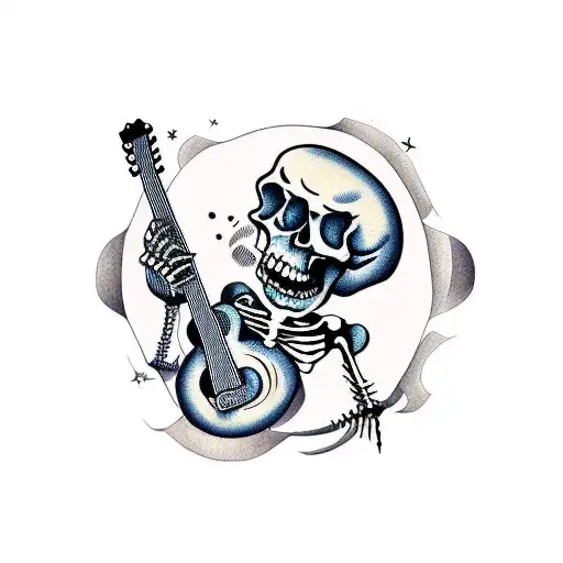 Skeleton Playing Guitar