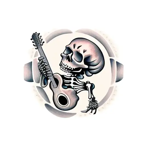 Skeleton Playing Guitar