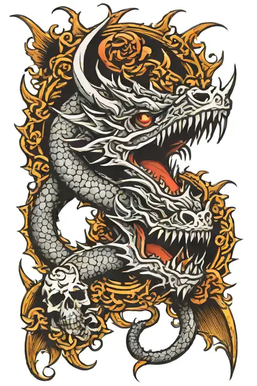 Dragon Ands Skulls Surrounded