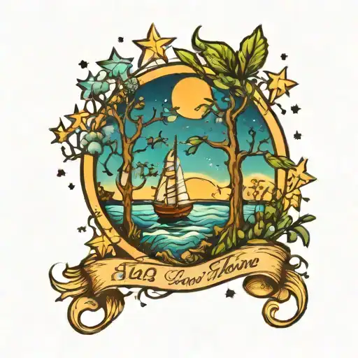 Stars Trees And Ocean