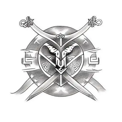 Create A Sketch-style Tattoo Merging Norse And Greek Symbols To Represent Love