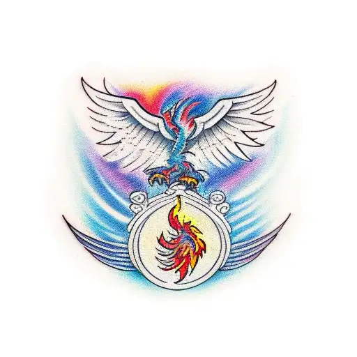 A Phoenix Rising From The Ashes Of A Runestone