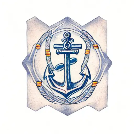 Traditional Anchor With Scientific Symbols