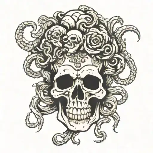 Skull Medusa Head