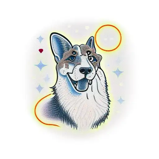 A Bust Of An English Fox Hound Dog With Big Ears And A Happy Face