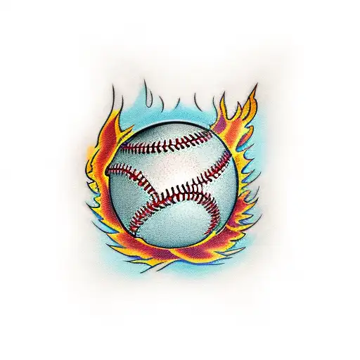 A Baseball On Fire