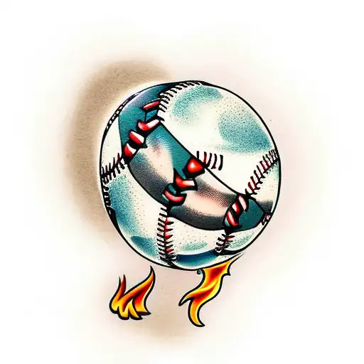 A Baseball On Fire