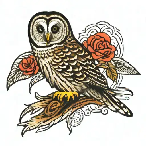 Barred Owl Sm Vertical Tatoo