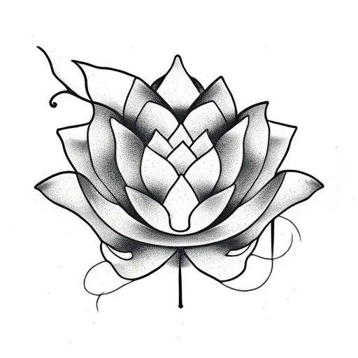 Lotus Flower With Vines