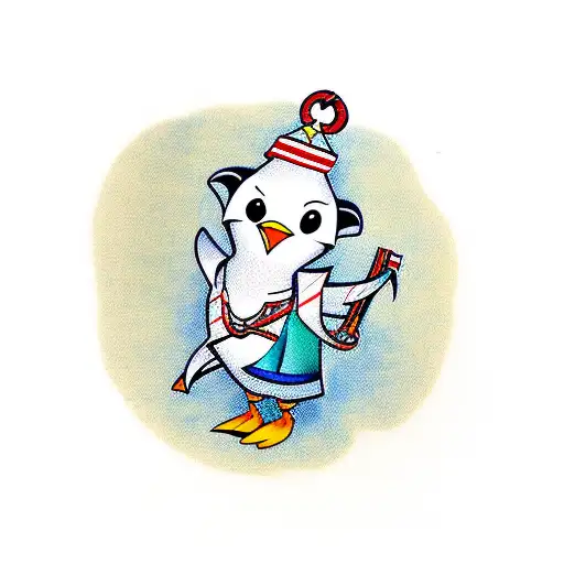 A Sailor Dancing With A Penguin In A New-school Style