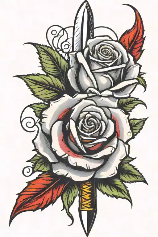 Rose Wrapped Bloody Dagger