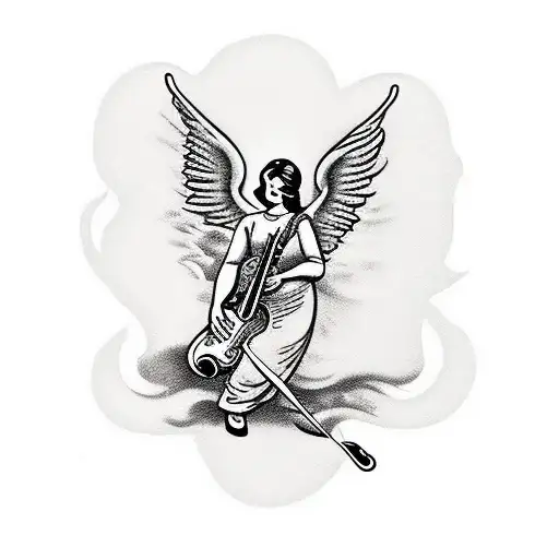 An Angel Playing A Musical Instrument
