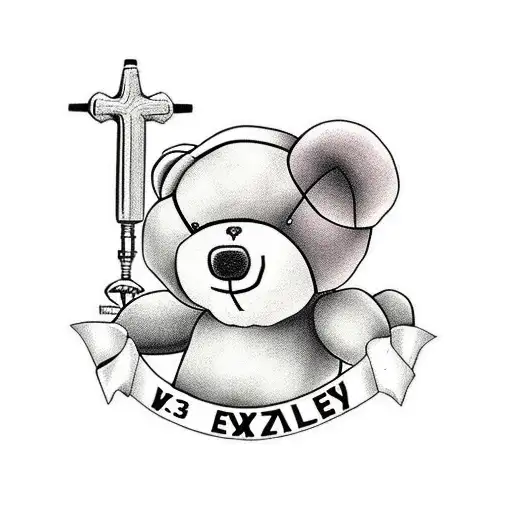 Teddy Bear With 3 Small X's On His Left Collar Bone