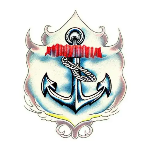 Anchor With Cardinal Feather