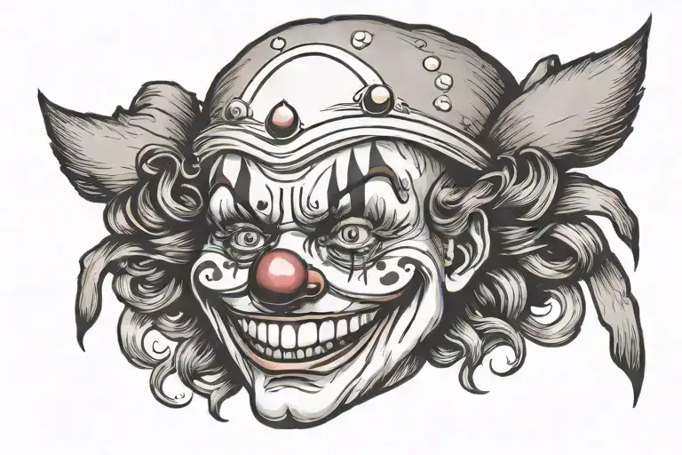 Small Clown Face That's Scary But Simple With Crown