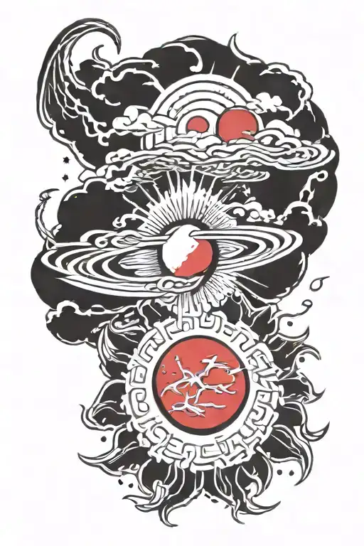 Lightening Strike And Blood Moon