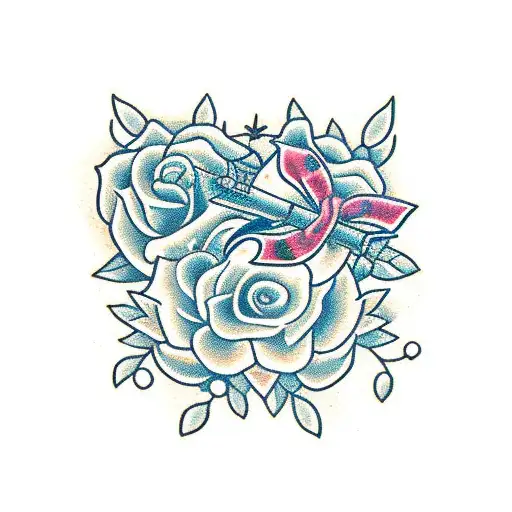 Bow And Arrow With Flowers