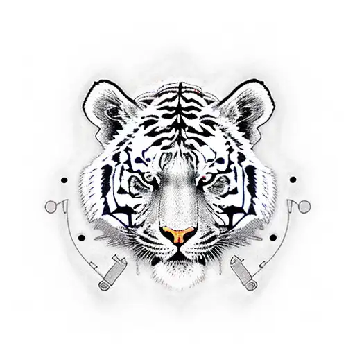 A Realistic Tiger With Musical Notes Forming Its Stripes