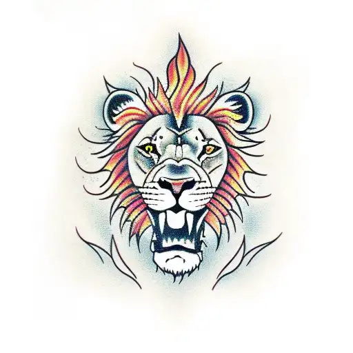 Lion On Fire