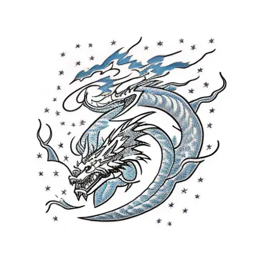 A Lightning Bolt Forming The Shape Of A Dragon