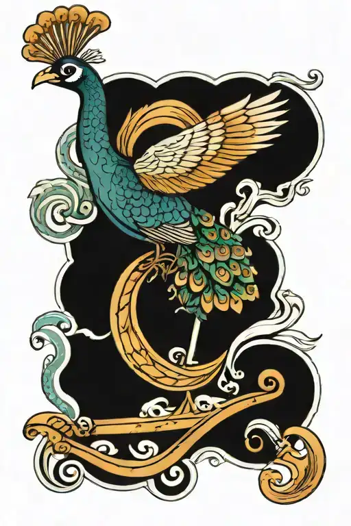 A Peacock A Boat Wave Anchor