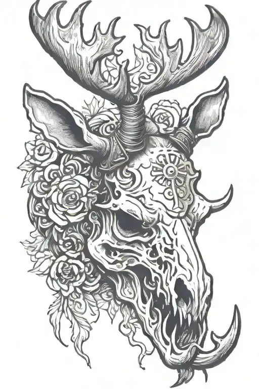 Evil Moose Skull Mysterious