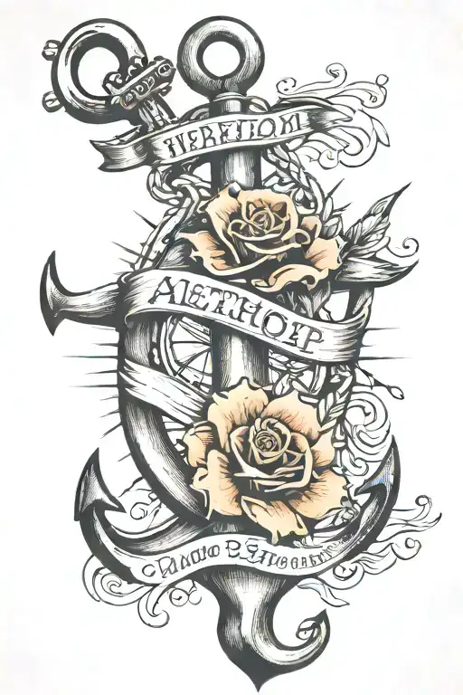 Anchor Heartbeat Line Coordinates Tattoo Featuring