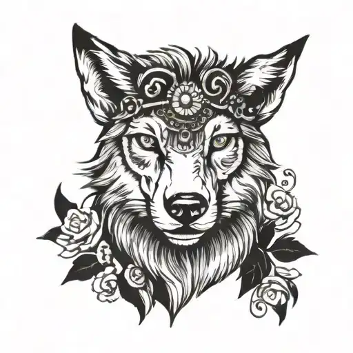 Face Of A Wolf Dressed As A Sheep In Black