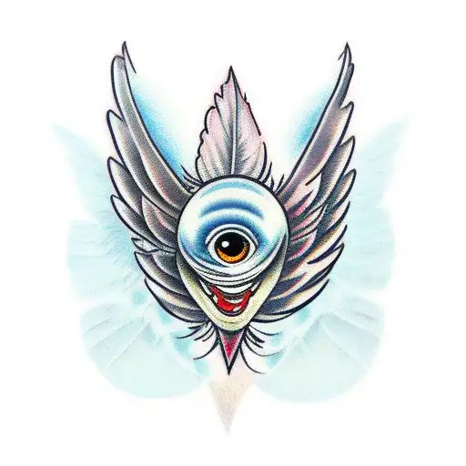 Fish With Feathers Wings And Angry Eyes