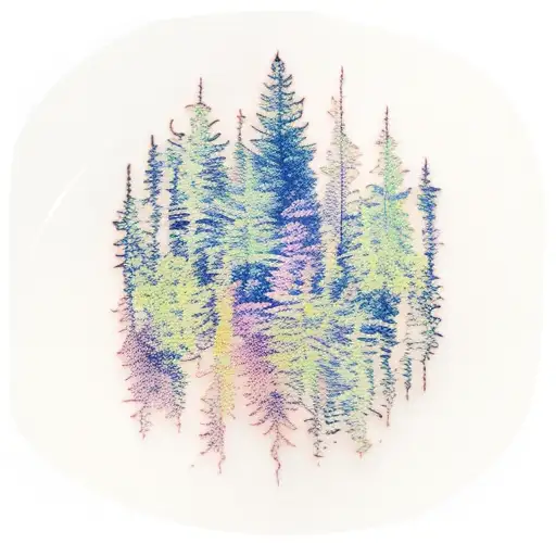 Trees Clouds Cross Abstract